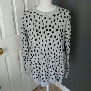 Gray Oversized H&M Sweater with Leopard Spots